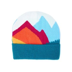 No Boundaries Multi-color Mountain Range Rainbow Printed Beanie